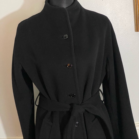 Bill Haire for Friedricks Womens Coat Black Size Medium  Buttons Belted - Picture 2 of 12